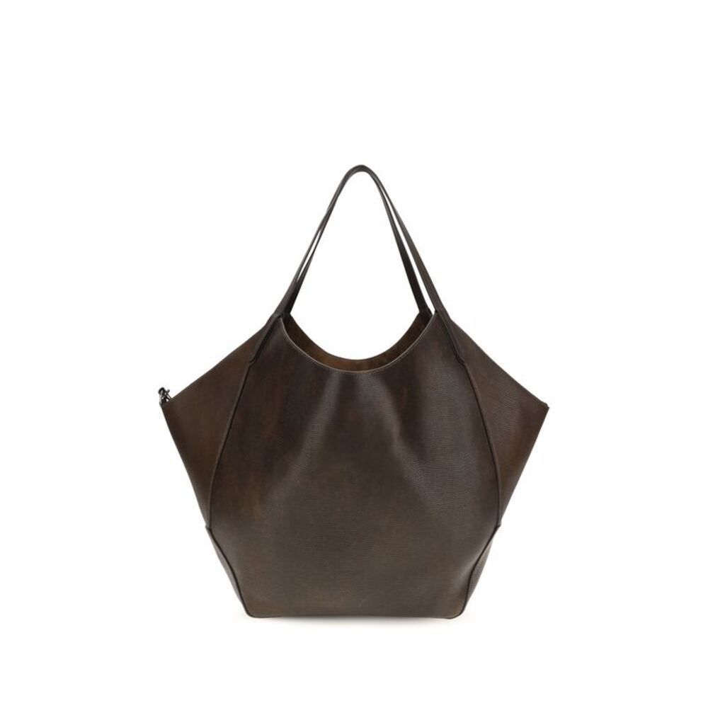 Brunello Cucinelli Women Leather Shopping Bag With Monili Detail
